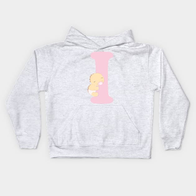 I - pink - iguana Kids Hoodie by Cuddles and chaos